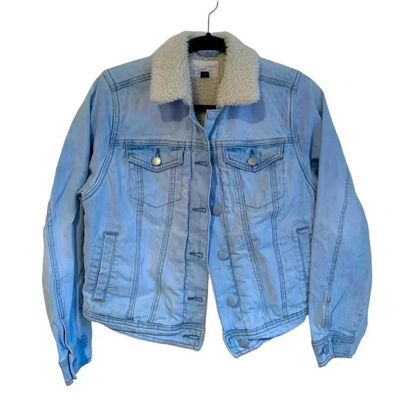 Sherpa  Denim Jacket Lightwash Women’s Size XS - Picture 1 of 11